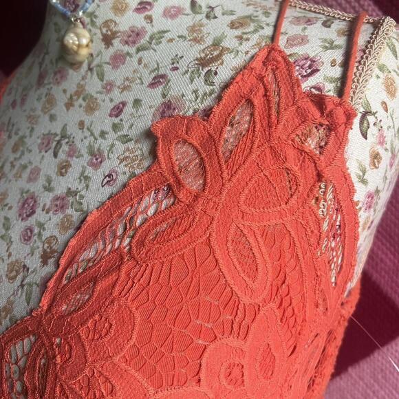 free people orange lace adella bralette crop top - Picture 6 of 7